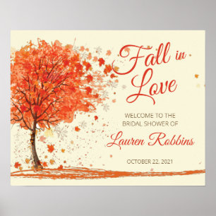 Fall i Kärlek Fall Möhippa Välkomstskylt Poster