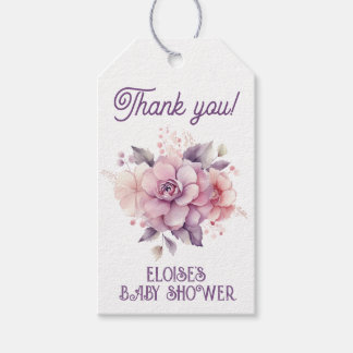 Fall i kärlek faller blommigt baby i blomning tack presentetikett
