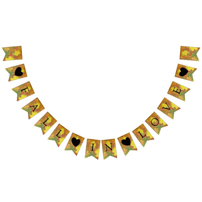 Fall i Kärlek färglösa Löv - bunt Flaggor (Alla)