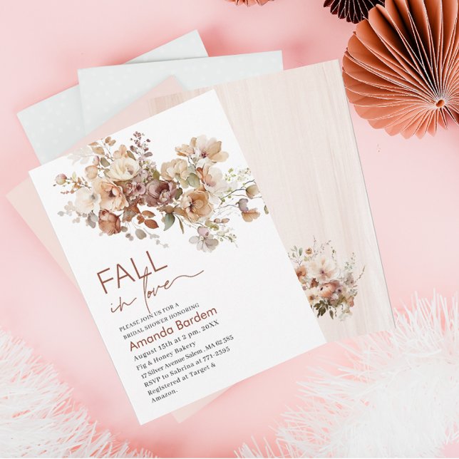 Fall i Kärlek Flowers Watercolor möhippa in Inbjudningar (Skapare uppladdad)