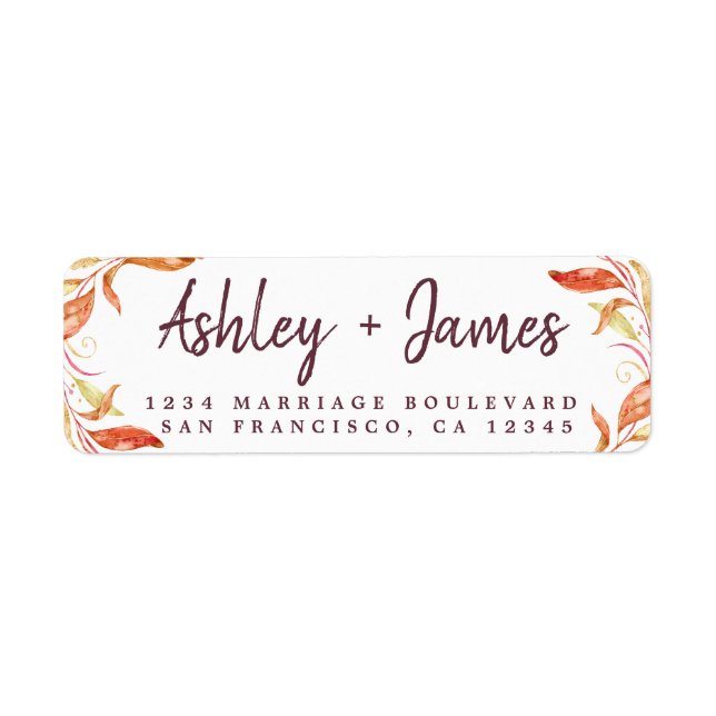 Fall i Kärlek Golden Foliage Autumn Returadress Returadress Etikett (Framsidan)