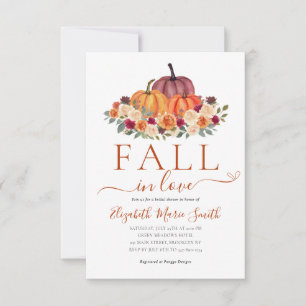 Fall i Kärlek Heart Blommigt Pumpkin Möhippa Anteckningskort