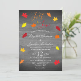 Fall i Kärlek Höst löv Bröllop Inbjudningar