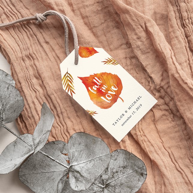 Fall i Kärlek | Höst löv Wedding Favor Presentetikett (Skapare uppladdad)