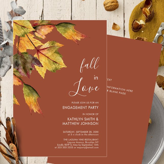 Fall i Kärlek höstmyntFörlovningen för Elegant av  Inbjudningar (Skapare uppladdad)