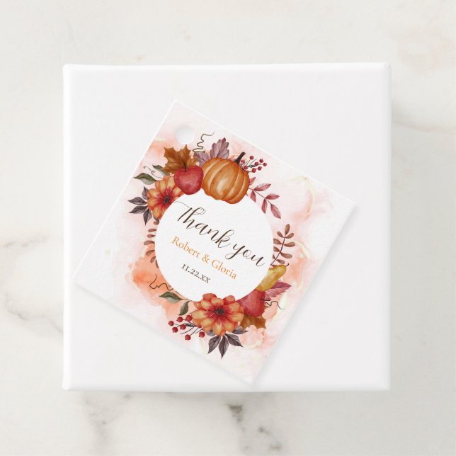 Fall i Kärlek höstpumpa Bröllop Bordsnummer Gåvor Etiketter (På plats)