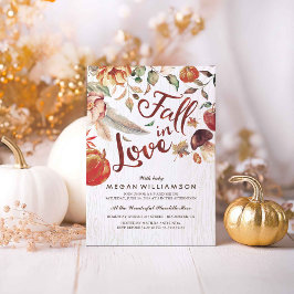Fall i Kärlek höstskörd Pumpkin Baby Shower Inbjudningar