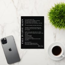 Fall i kärlek igen, dikt poesi