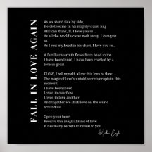 Fall i kärlek igen poster dikt poetry wall art