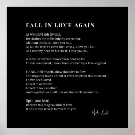 Fall i kärlek igen poster dikt poetry wall art