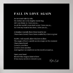 Fall i kärlek igen poster dikt poetry wall art