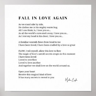 Fall i kärlek igen poster dikt poetry wall art