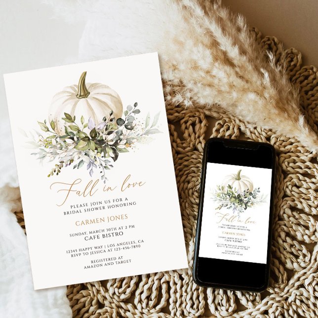 Fall i kärlek Inbjudningskort för möhippan, Pumpki (Skapare uppladdad)