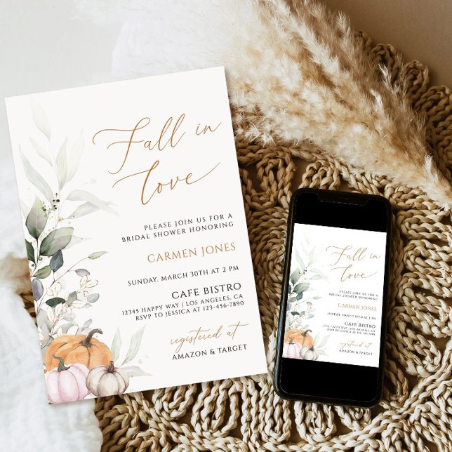 Fall i kärlek Inbjudningskort för möhippan, Pumpki (Skapare uppladdad)