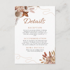 Fall i kärlek | Information om Boho Flowers Bröllo Tilläggskort