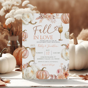 Fall i Kärlek Ivory Beige Pumpkin Förlovningsfest Inbjudningar