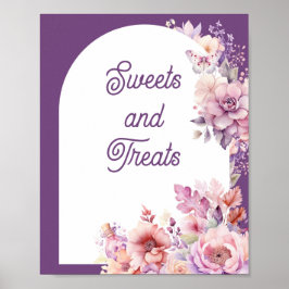 Fall i kärlek lila Halloween Sweets and Treats Poster