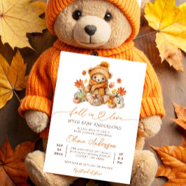 Fall i Kärlek Little Nalle Baby Shower Inbjudningar