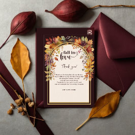 Fall i Kärlek med Baby Höst löv dusch Tack Kort