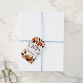Fall i Kärlek med Höst löv babyskor Presentetikett