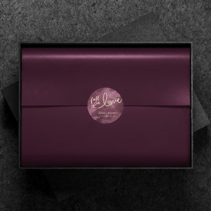 Fall i Kärlek med hösten Lila Jewel Tone Runt Klistermärke