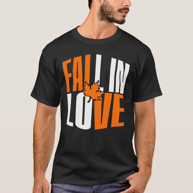 Fall i Kärlek med hösten Löv T Shirt (Framsida)