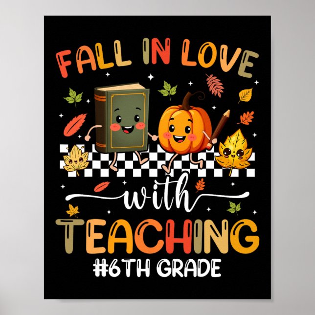 Fall i Kärlek med höstnedgång 6e Klass T Poster (Framsidan)