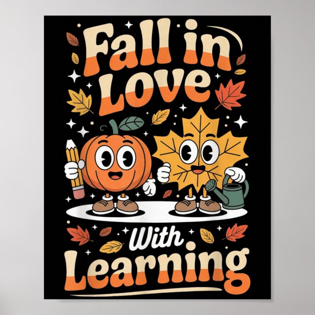 Fall i Kärlek med inlärning av höststilslärare Poster (Framsidan)