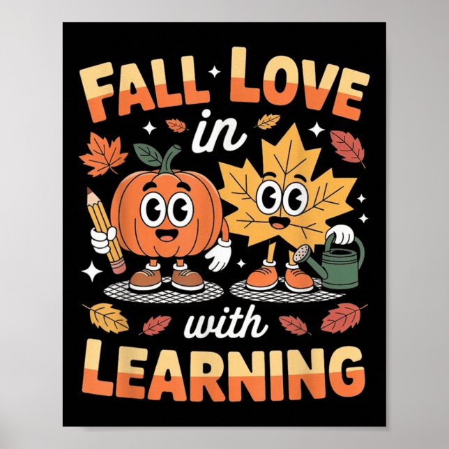 Fall i Kärlek med inlärning av höststilslärare Poster (Framsidan)