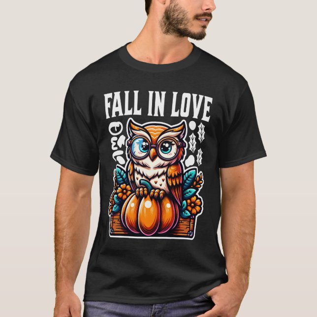 Fall i Kärlek med kute Uggla T Shirt (Framsida)