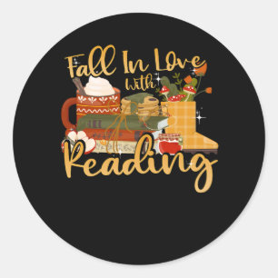 Fall i Kärlek med lästning av Bok höstpumpar och Runt Klistermärke