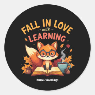 Fall i Kärlek med Learning Funny Halloween Design Runt Klistermärke