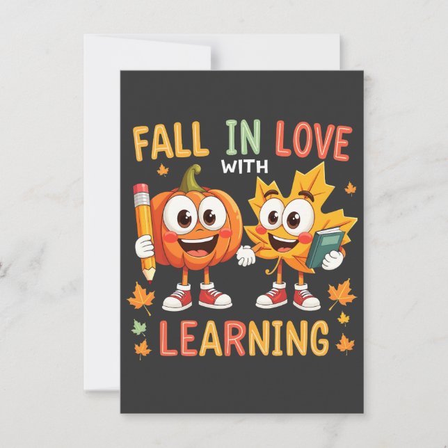 Fall i Kärlek med Learning Teaching School Inbjudningar (Framsida)