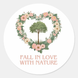 Fall i Kärlek med natur Runt Klistermärke
