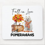 Fall i Kärlek med pomeranianer fallande pumpor Musmatta<br><div class="desc">Fall i Kärlek med pomeranians fallande Thanksgiving av pumpor</div>