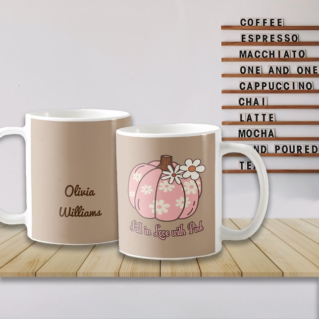 Fall i Kärlek med Rosa Fallgåvor Kaffemugg (Skapare uppladdad)