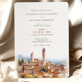 Fall i Kärlek med San Gimignano Italien Bröllop Inbjudningar