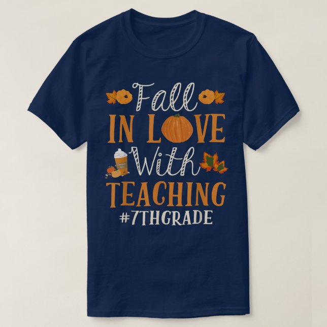 Fall i Kärlek med undervisning i höstsäsongen 7:e  T Shirt (Design framsida)