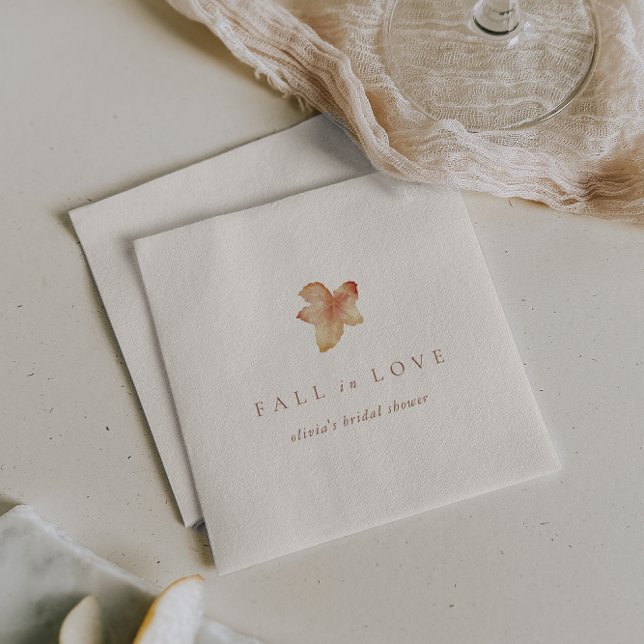 Fall i Kärlek minimalistisk Möhippa för hösten Löv Pappersservett (Skapare uppladdad)