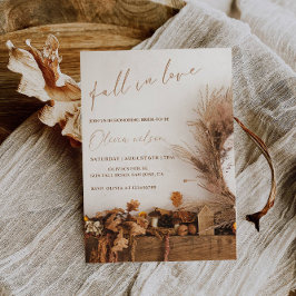 Fall i Kärlek Möhippa - Löv & Rustic Charm Inbjudningar