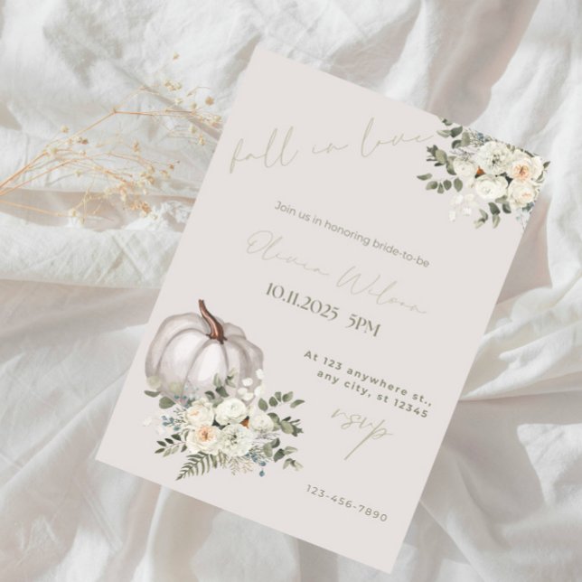 Fall i Kärlek Möhippa - Rustic Höst löv Inbjudningar (Skapare uppladdad)