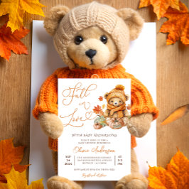 Fall i Kärlek Nalle Baby Shower Inbjudningar