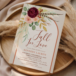 Fall i Kärlek Pampas Blommigt Rust Arch Möhippa Inbjudningar