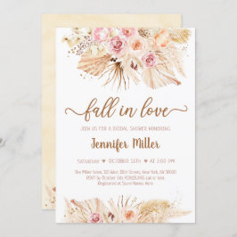 Fall i Kärlek Pampas Grass Boho-Möhippan Inbjudningar