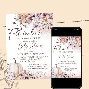 Fall i kärlek pastel boho pumpkindusch inbjudningar