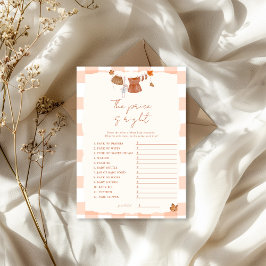 Fall i kärlek pris är Höger Baby Shower Game Inbjudningar