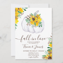 Fall i kärlek pumpa initialer bröllop inbjudningar