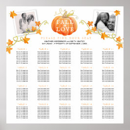 Fall i kärlek pumpkin 20 bröllop bord plan poster