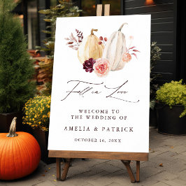 Fall i Kärlek Pumpkin Autumn Bröllop Välkomstskylt Poster