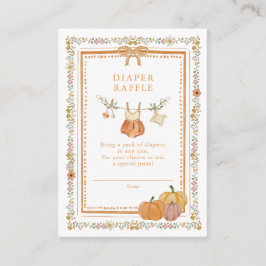 Fall i Kärlek Pumpkin Baby Shower Diaper Raffle Tilläggskort